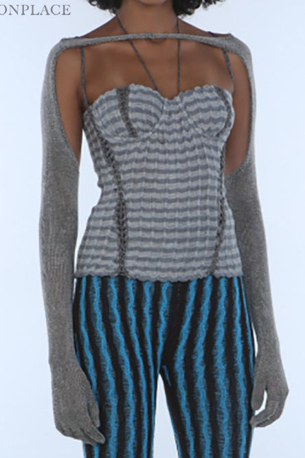 ISA BOULDER stretchable top RS24WTP14 gray